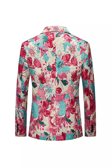 Floral Colorful Notched Lapel Blazer for menn